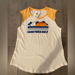 NWT ALTERNATIVE APPAREL sleeveless, cutoff tee.  'Good Vibes Only' MEDIUM.